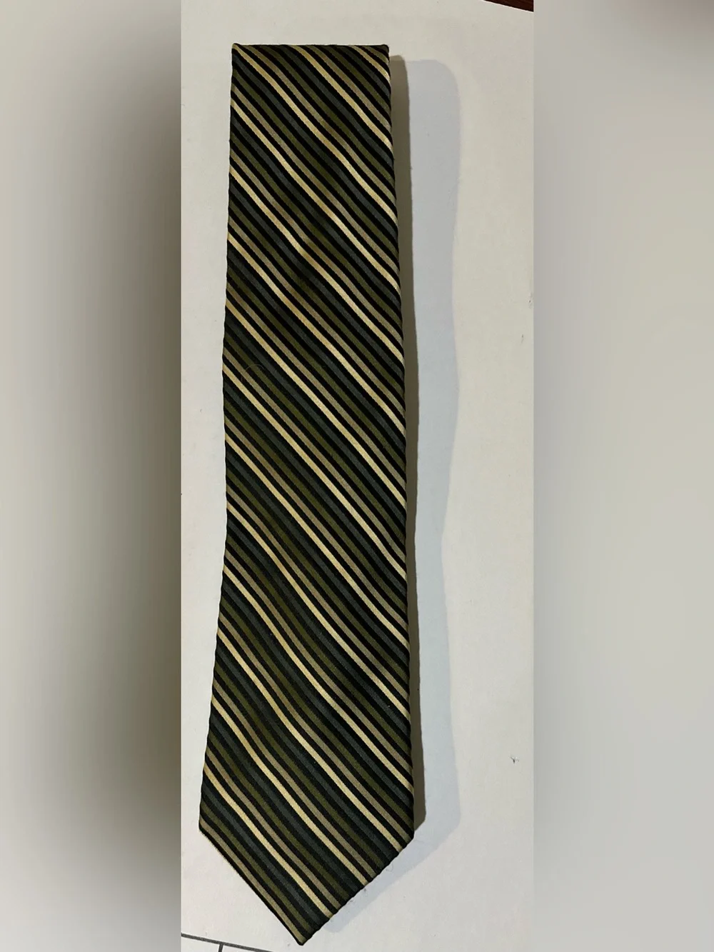 Claiborne Black and Gold Diagonal Stripe Men's Tie